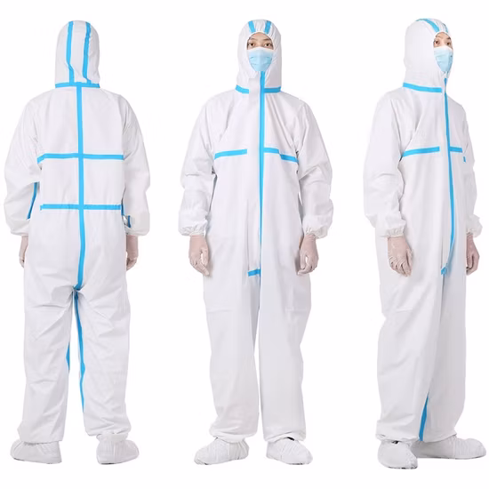 CE Type 4&5&6 En14126 High Quality Waterproof and Breathable Disposable Non Woven Microporous Coverall for The Personal Protective