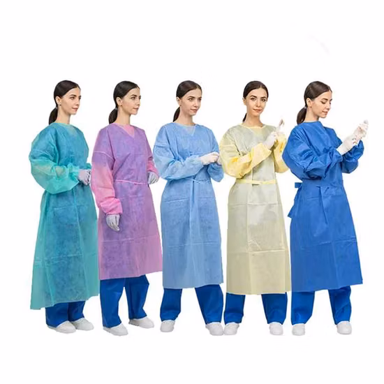 Health Disposable Isolation Gowns Spp Non Woven Breathable Non
