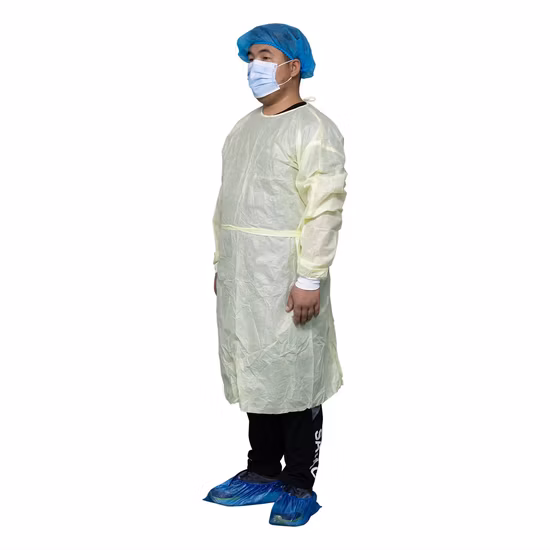 Disposable Protective Clothing Waterproof SMS Isolation Gown with Knitted Cuff