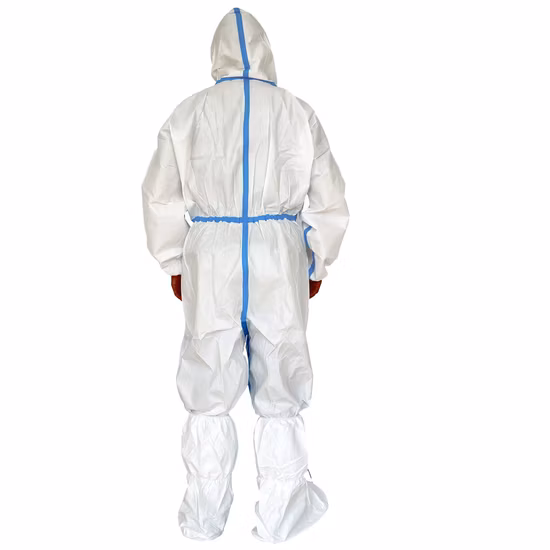 Disposable Non Woven PP PE SMS Microporous Coverall Industrial Supplies Suit Isolation Safety Work Protective Coverall